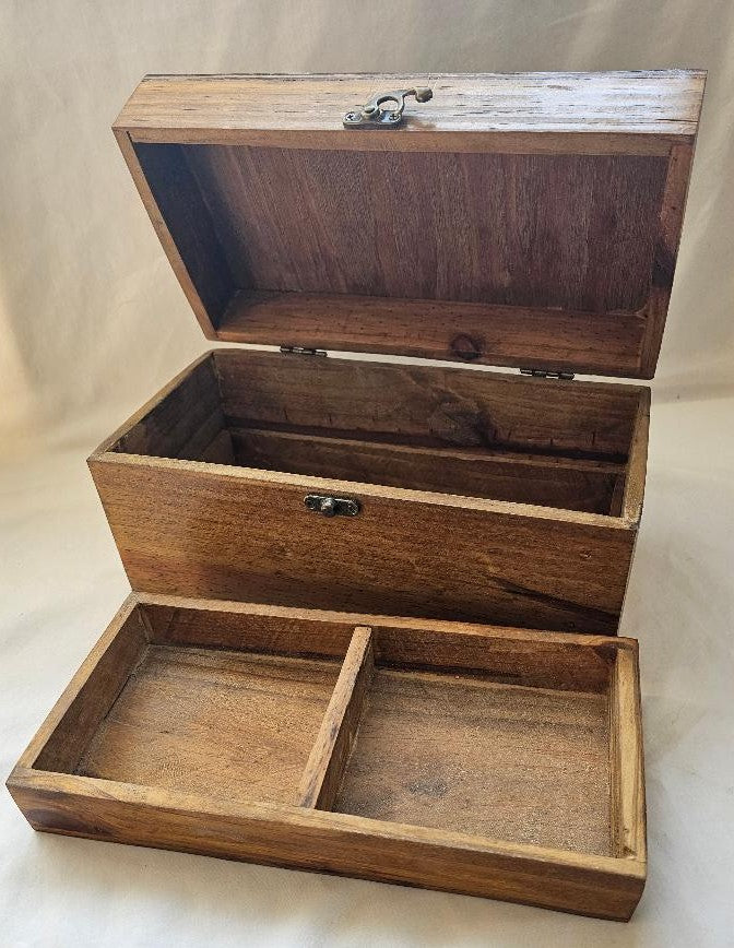 Handcrafted solid Wood Jewelry Box with beauitful lasered image and Removable Tray lot of stoage room