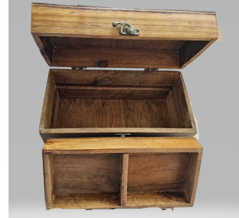 Handcrafted solid Wood Jewelry Box with beauitful lasered image and Removable Tray lot of stoage room